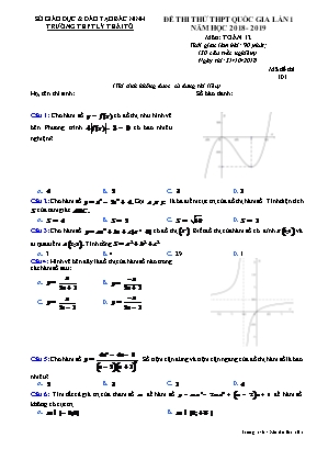 Đề thi thử THPT Quốc gia môn Toán lần 1 - Mã đề 101 - Năm học 2018-2019 - Trường THPT Lý Thái Tổ